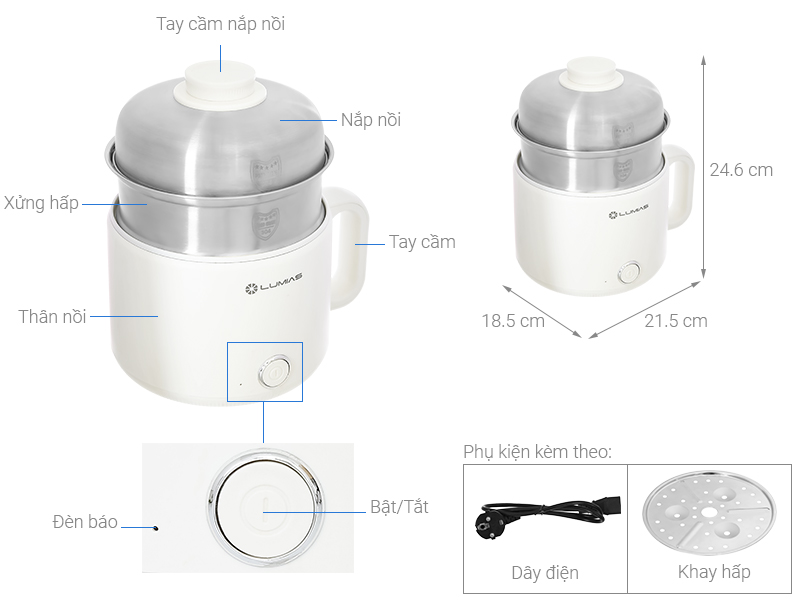 Nồi lẩu điện LUMIAS LM-PM606 1.6 lít