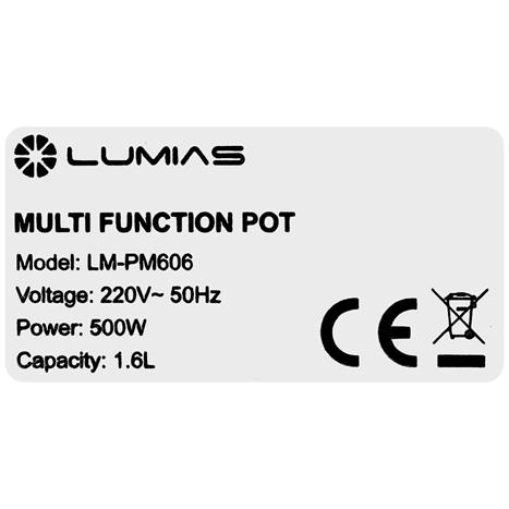 Nồi lẩu điện LUMIAS LM-PM606 1.6 lít Màu Màu be