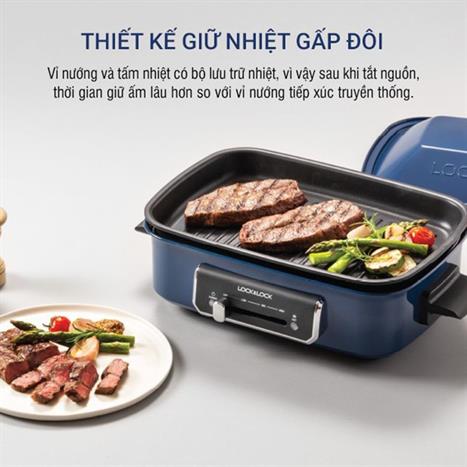Nồi lẩu hấp đa năng Lock&Lock EJG556 2.5 lít Màu Xanh Navy