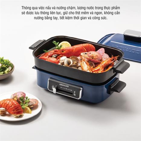 Nồi lẩu hấp đa năng Lock&Lock EJG556 2.5 lít Màu Xanh Navy