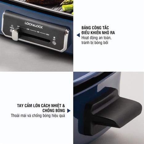 Nồi lẩu hấp đa năng Lock&Lock EJG556 2.5 lít Màu Xanh Navy