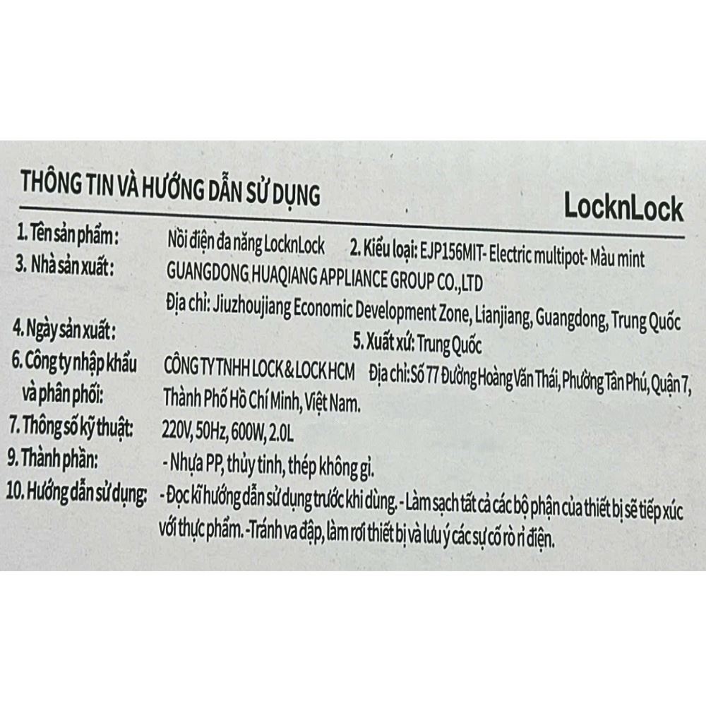 Nồi lẩu hấp đa năng Lock&Lock EJP156MIT 2 lít Màu Xanh mint