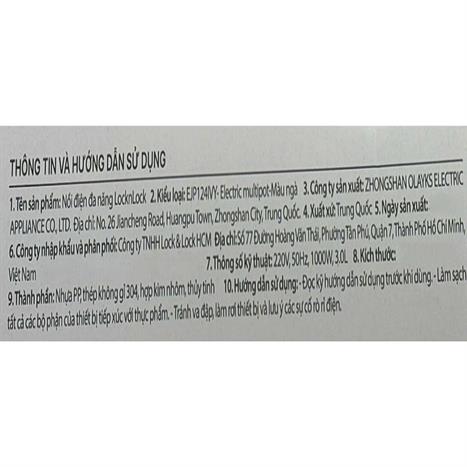 Nồi lẩu hấp đa năng Lock&Lock EJP124IVY 3 lít Màu Trắng