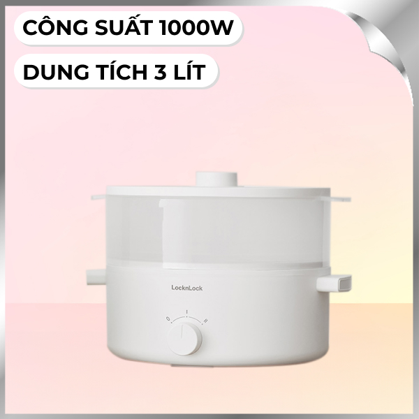Nồi lẩu hấp đa năng Lock&Lock EJP124IVY 3 lít