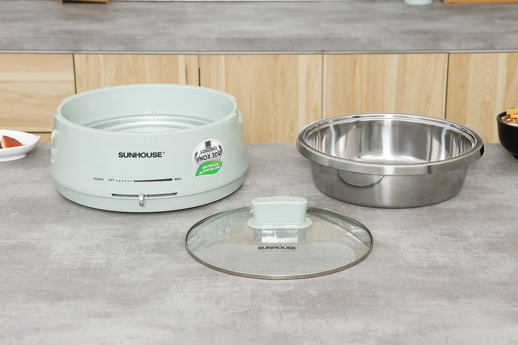 Nồi lẩu điện Sunhouse SHD4543 4 lít Màu Xanh mint