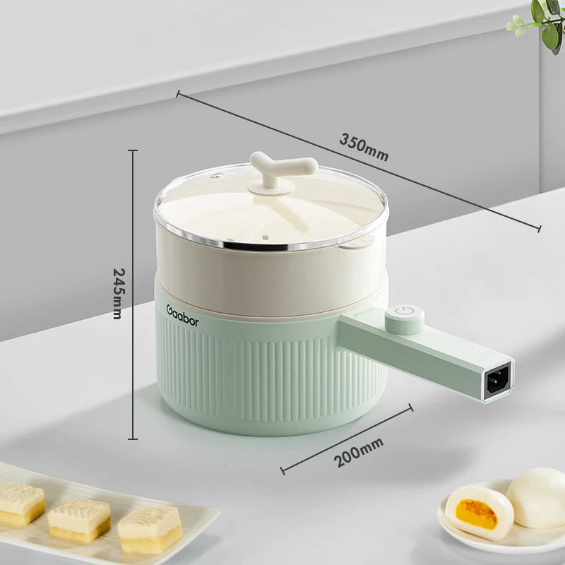 Nồi lẩu điện Gaabor EC-20M01A 2 lít Màu Trắng - Xanh