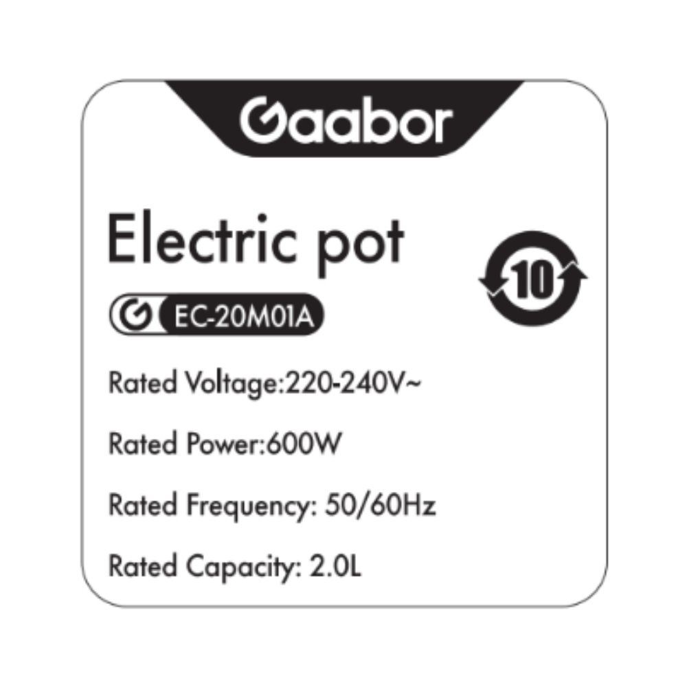 Nồi lẩu điện Gaabor EC-20M01A 2 lít Màu Trắng - Xanh
