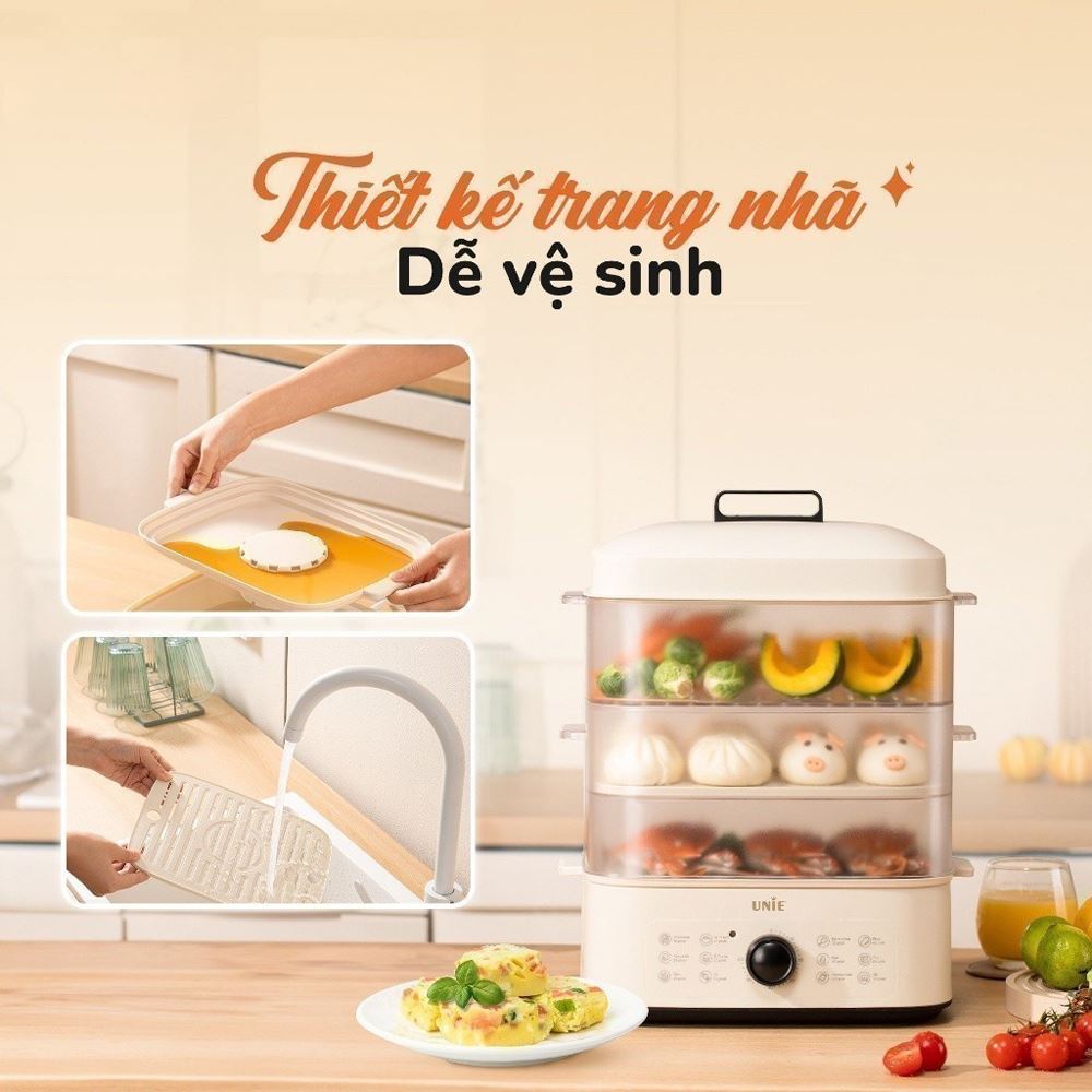 Nồi hấp đa năng Unie UE560 18 lít Màu Màu be