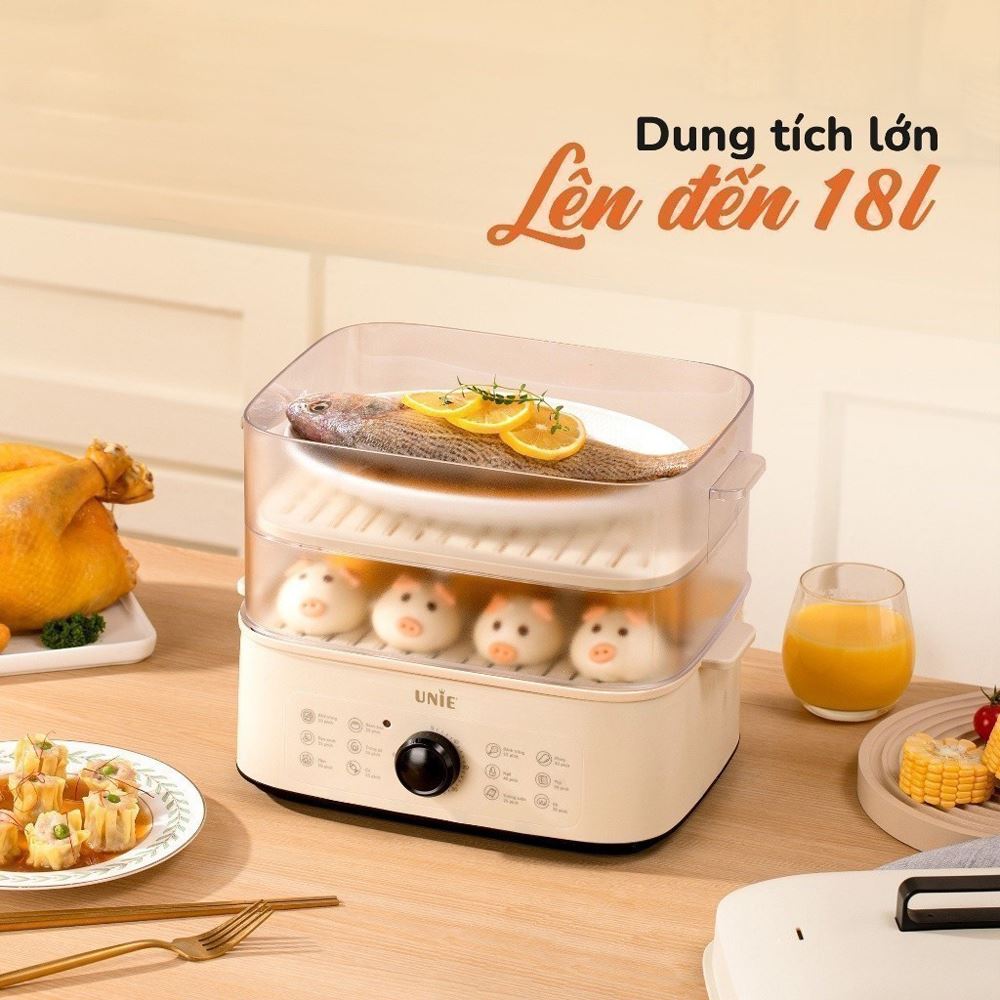 Nồi hấp đa năng Unie UE560 18 lít Màu Màu be