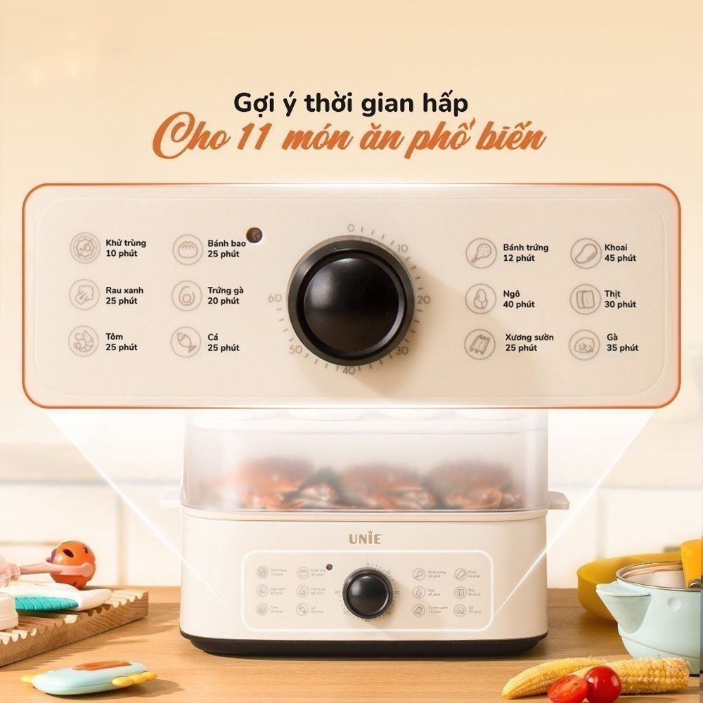 Nồi hấp đa năng Unie UE560 18 lít Màu Màu be