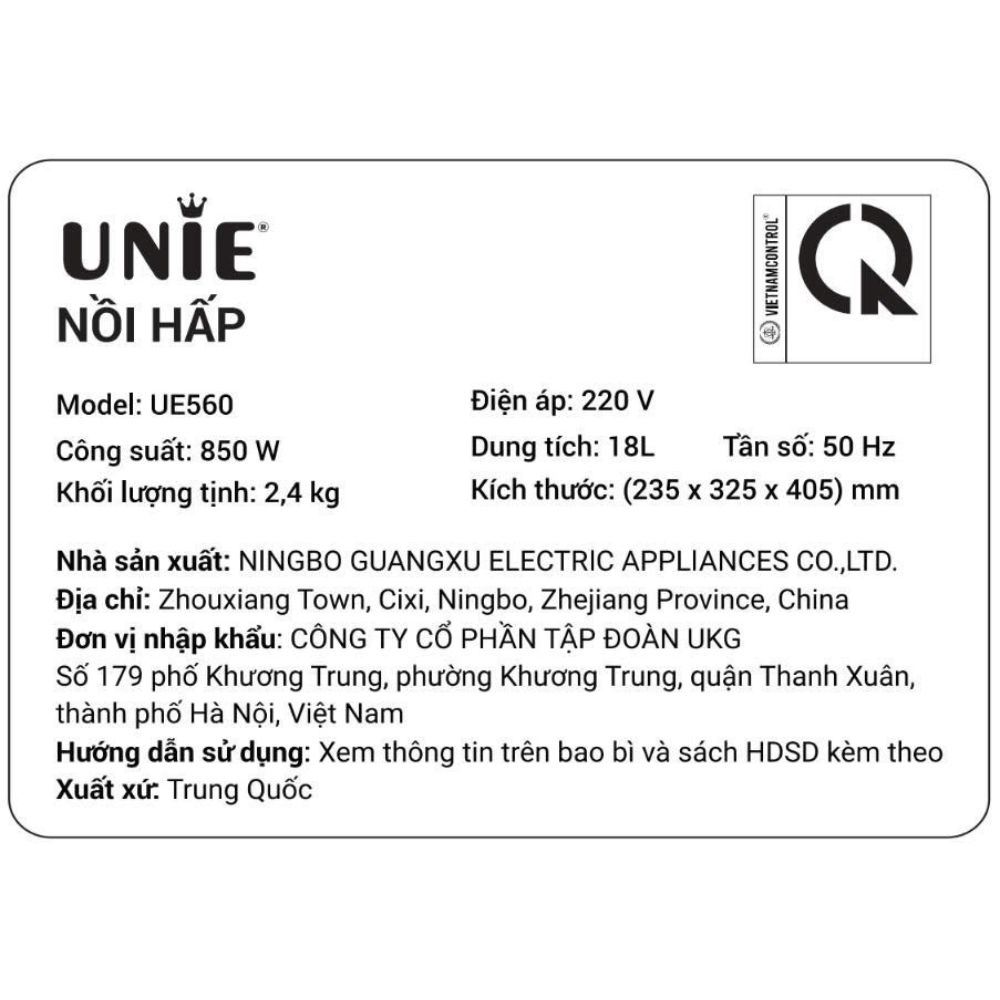 Nồi hấp đa năng Unie UE560 18 lít Màu Màu be