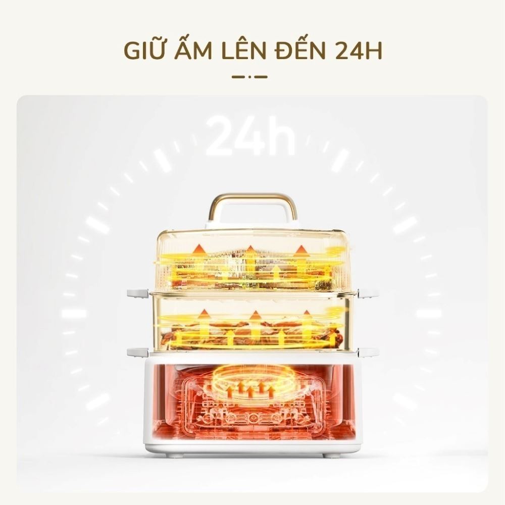 Nồi lẩu hấp đa năng Unie UE668 10 lít Màu Màu be