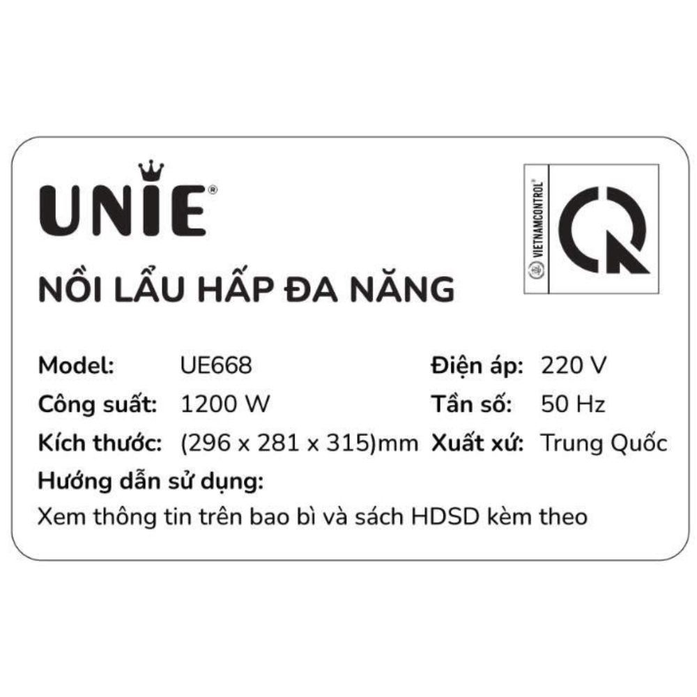 Nồi lẩu hấp đa năng Unie UE668 10 lít Màu Màu be
