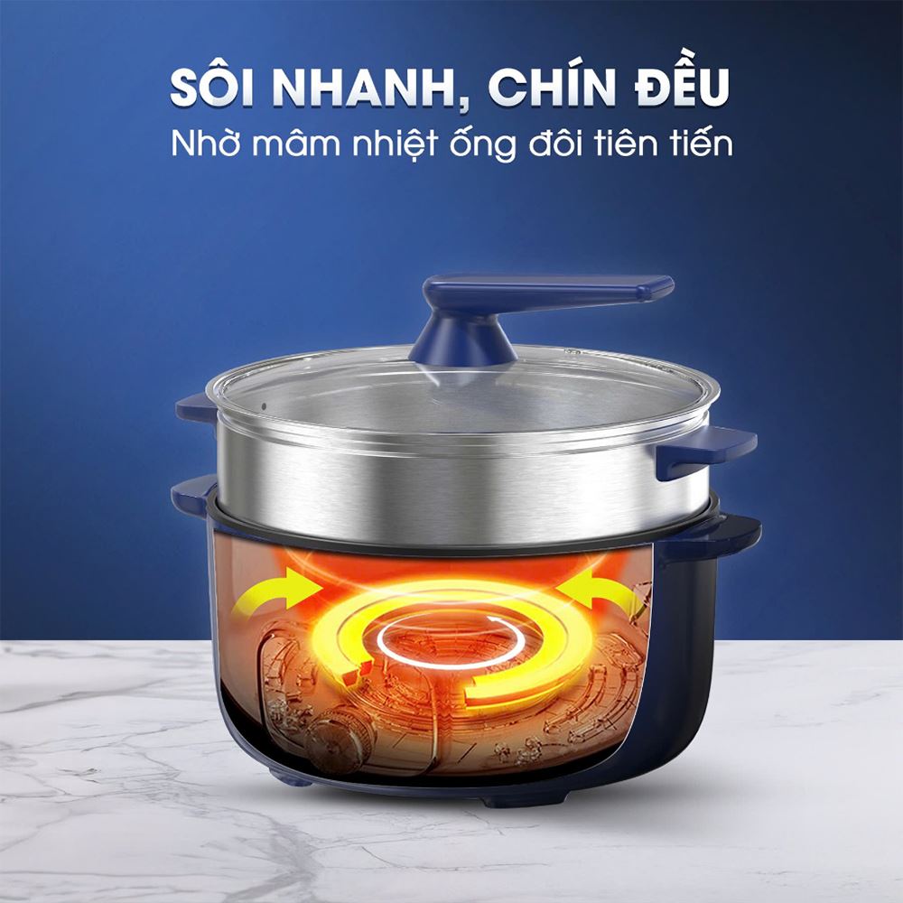 Nồi lẩu điện đa năng Kalite KL568-S 11 lít Màu Xanh than