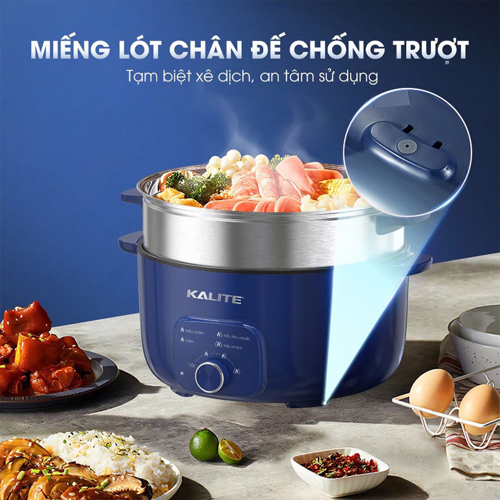 Nồi lẩu điện đa năng Kalite KL568-S 11 lít Màu Xanh than