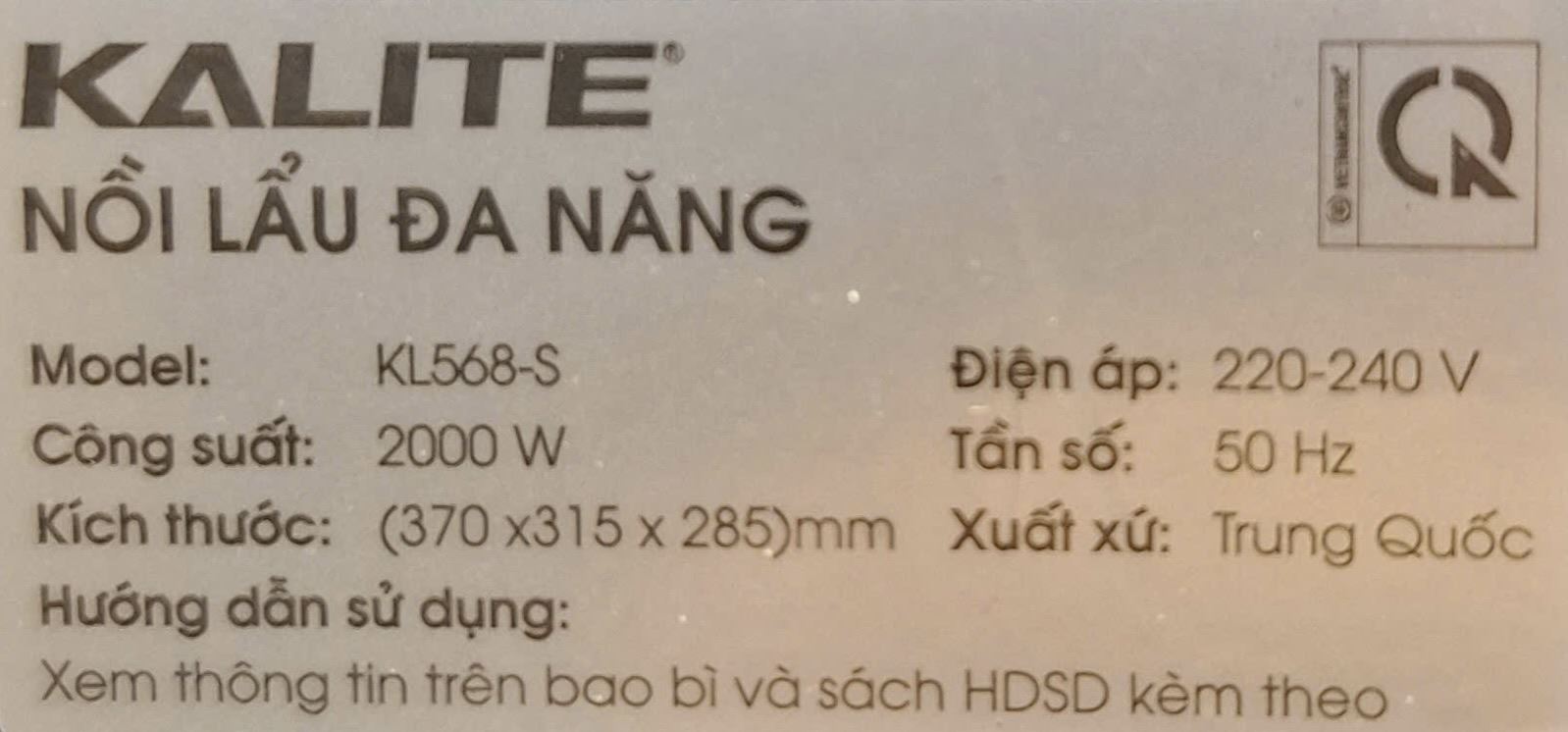 Nồi lẩu điện đa năng Kalite KL568-S 11 lít Màu Xanh than