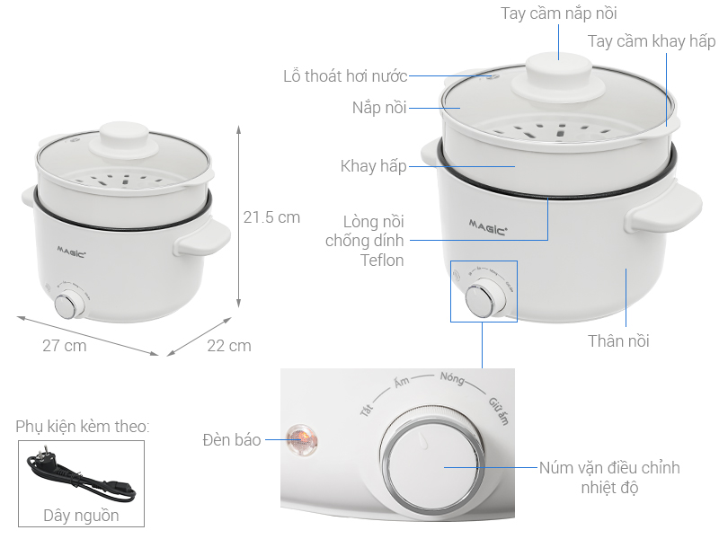 Nồi lẩu điện đa năng Magic A-042 2.5 lít