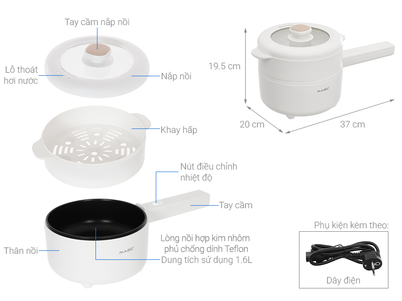 Nồi lẩu điện đa năng Magic A-043 1.6 lít
