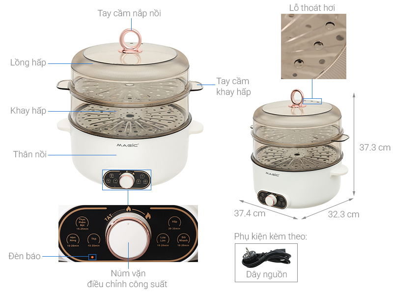 Nồi lẩu hấp đa năng Magic A-092 5 lít
