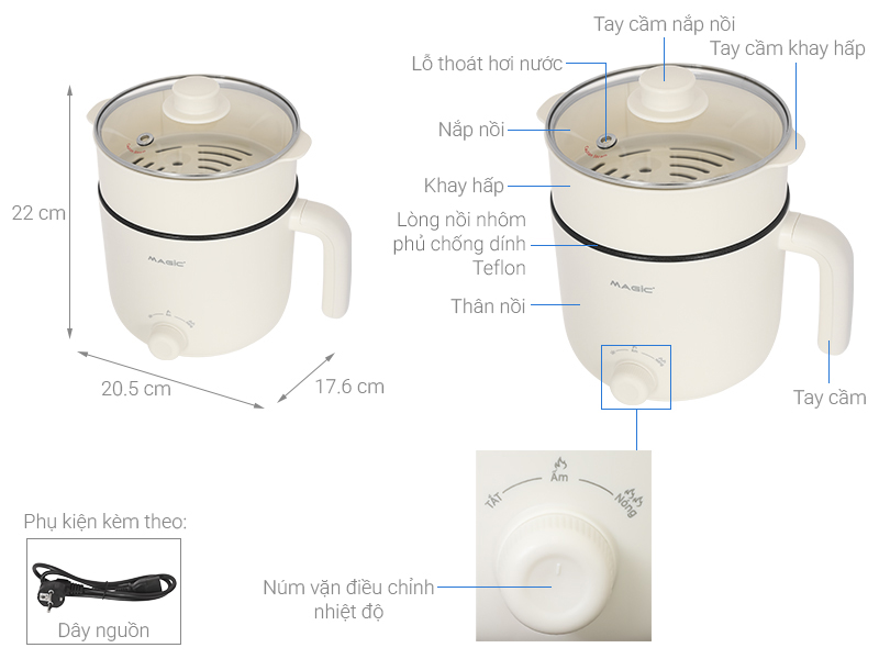 Nồi lẩu điện đa năng Magic A-040 1.3 lít