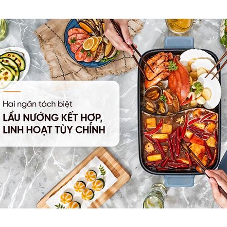 Nồi lẩu điện Sunhouse SHD4568 6 lít Màu Xanh Dương