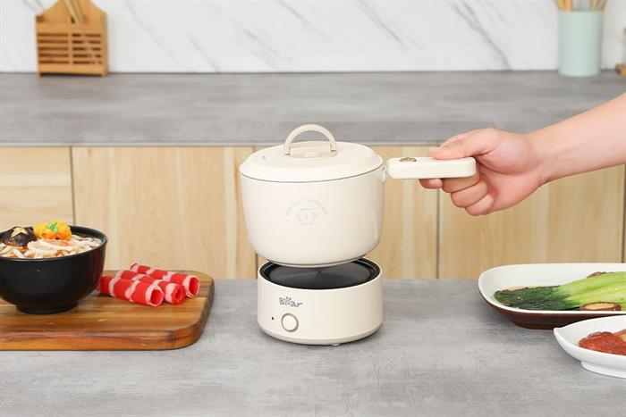 Nồi lẩu điện Bear MC-4H12H 1.2 lít Màu Màu be