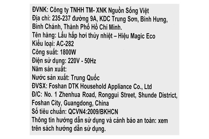 Nồi lẩu hấp đa năng Magic Eco AC-282 6 lít Màu Xanh