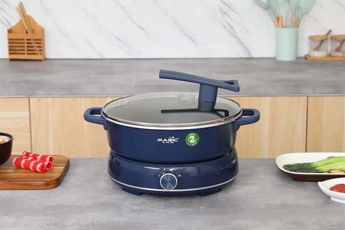 Nồi lẩu hấp đa năng Magic Eco AC-282 6 lít Màu Xanh