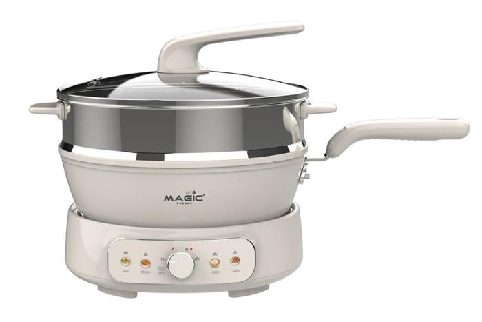 Nồi lẩu hấp đa năng Magic Eco AC-284 4 lít Màu Kem