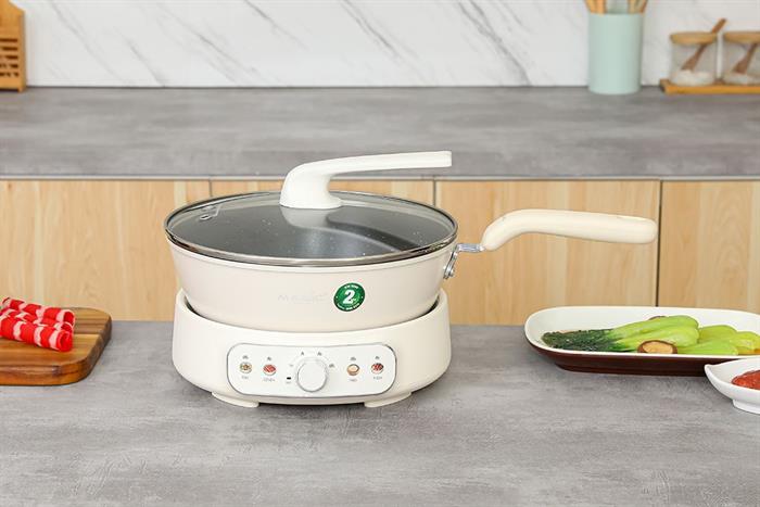 Nồi lẩu hấp đa năng Magic Eco AC-284 4 lít Màu Kem