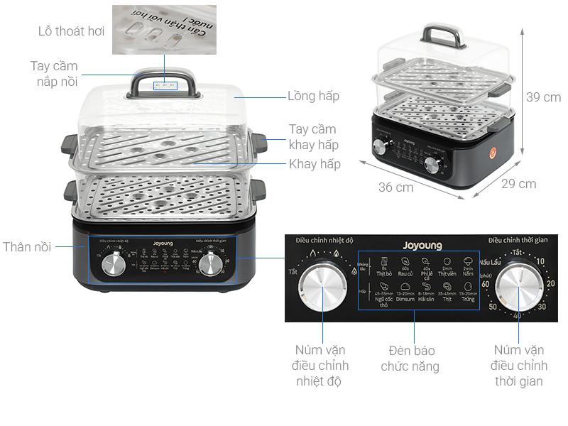 Nồi lẩu hấp đa năng Joyoung JFS-556 16 lít