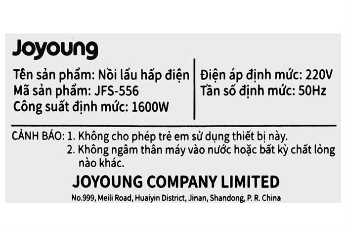 Nồi lẩu hấp đa năng Joyoung JFS-556 16 lít Màu Đen