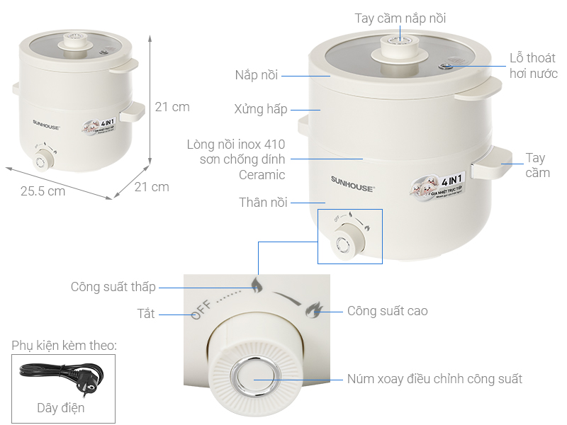 Nồi lẩu điện Sunhouse SHD4517 2 lít