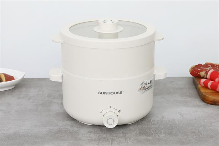 Nồi lẩu điện Sunhouse SHD4517 2 lít Màu Kem