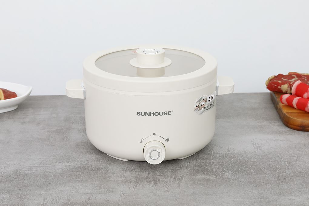 Nồi lẩu điện Sunhouse SHD4517 2 lít Màu Kem