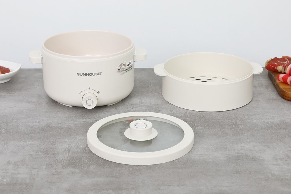 Nồi lẩu điện Sunhouse SHD4517 2 lít Màu Kem