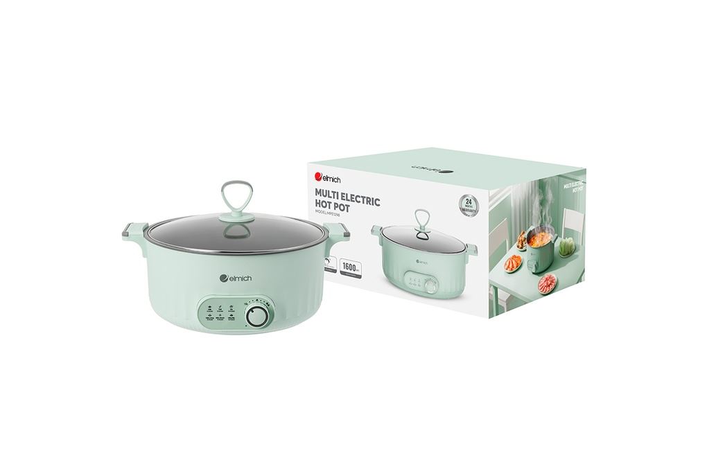 Nồi lẩu điện Elmich MPE1298 4.5 lít Màu Xanh dương - Xanh lá