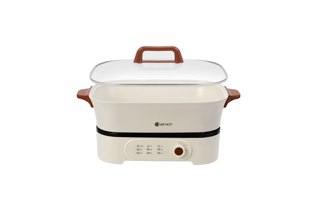 Nồi lẩu điện 2 ngăn Elmich MPE1299 5.5 lít Màu Nâu