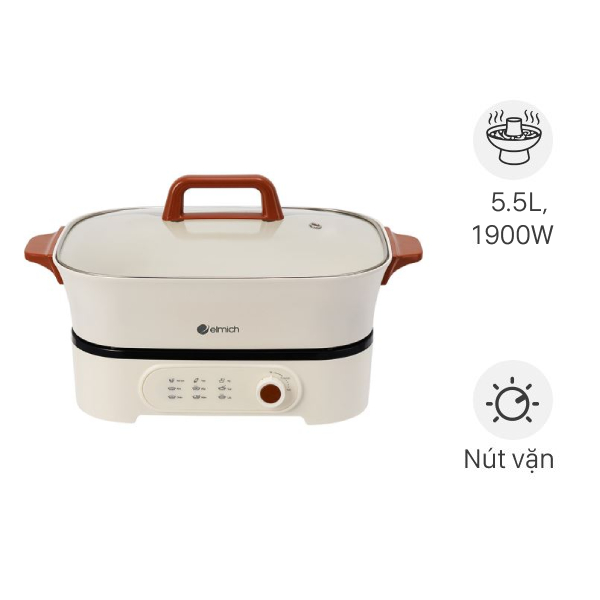 Nồi lẩu hấp đa năng Elmich MPE1299 5.5 lít