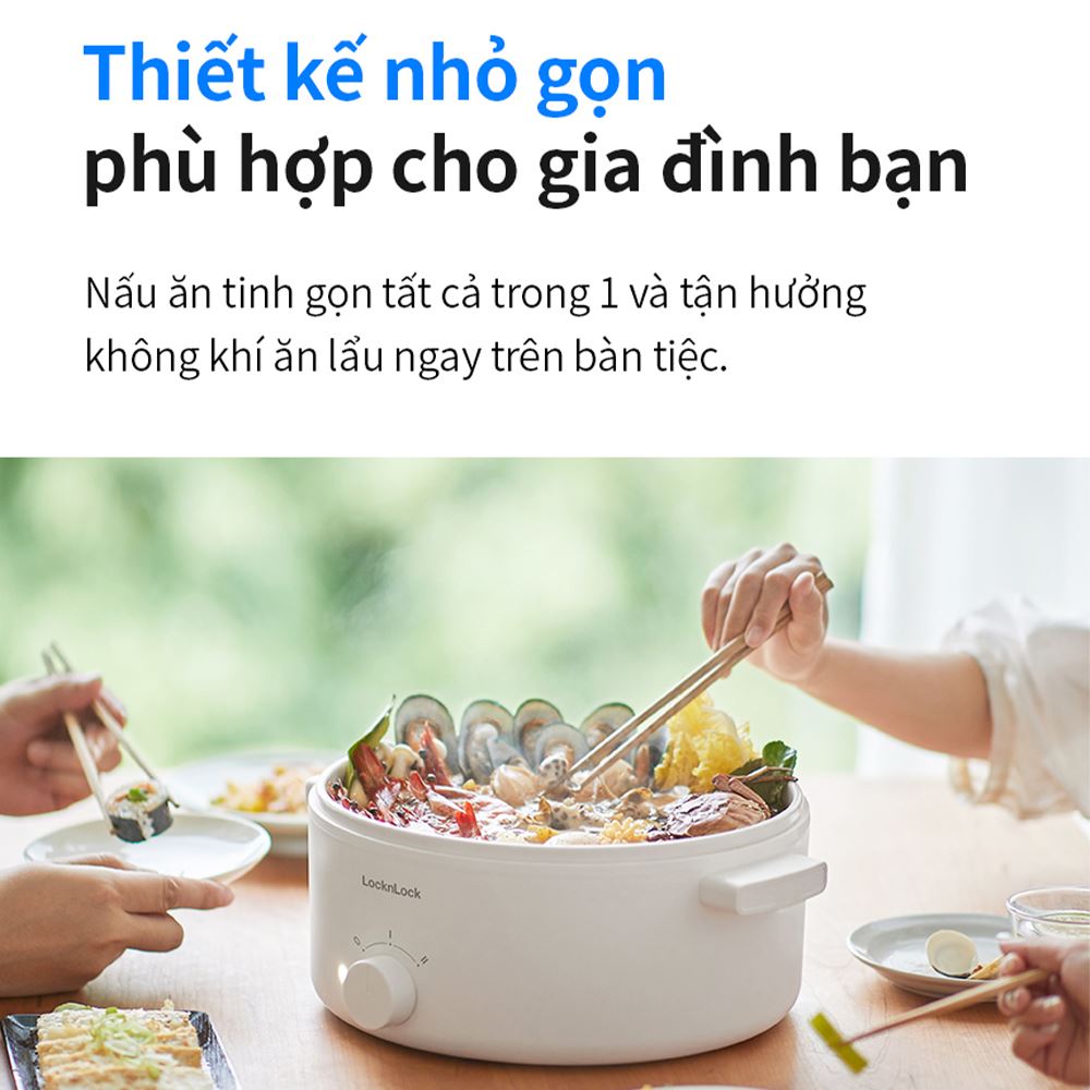 Nồi lẩu điện Lock&Lock EJP134IVY 5 lít Màu Kem