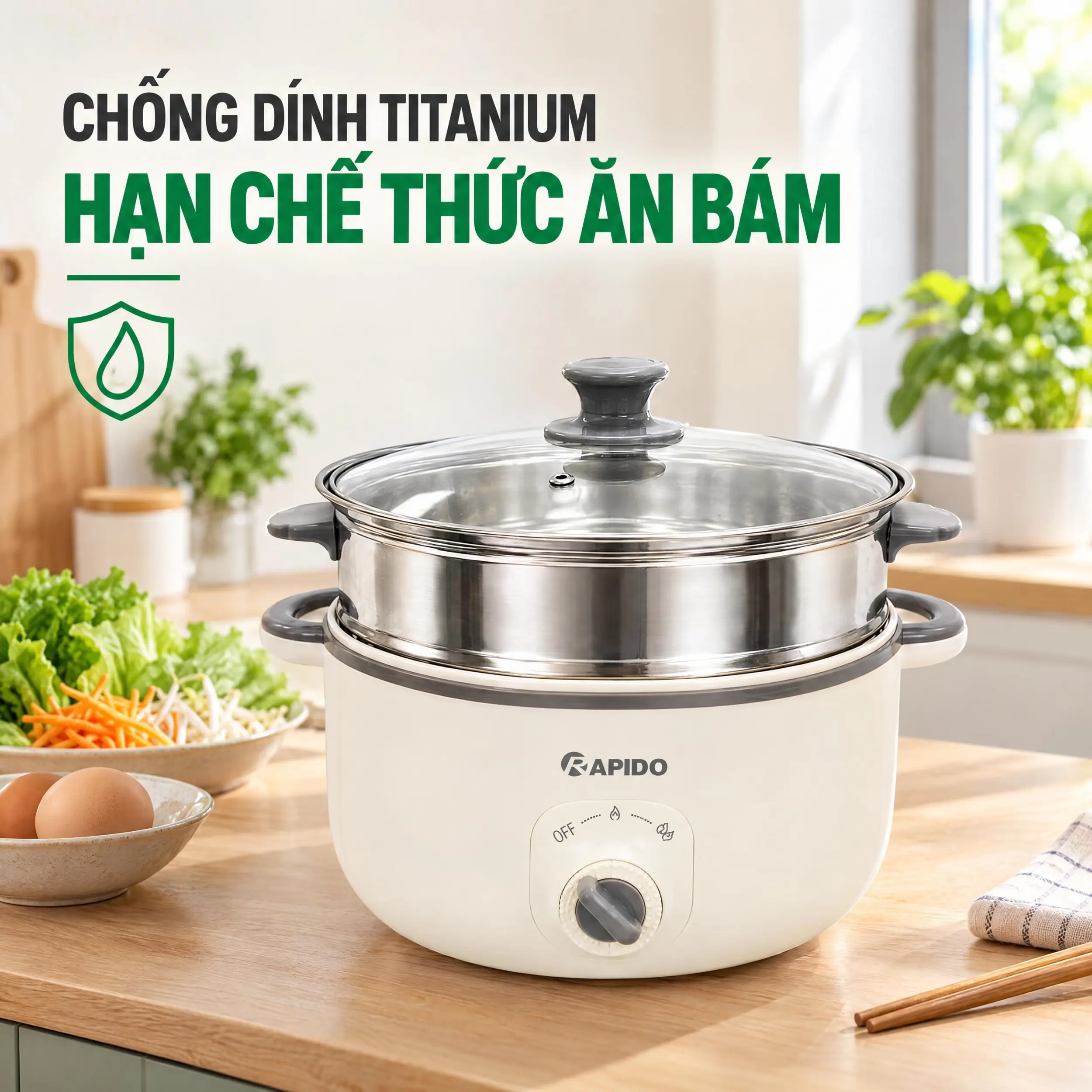 Nồi lẩu điện đa năng Rapido RFM50WSM-1 5 lít