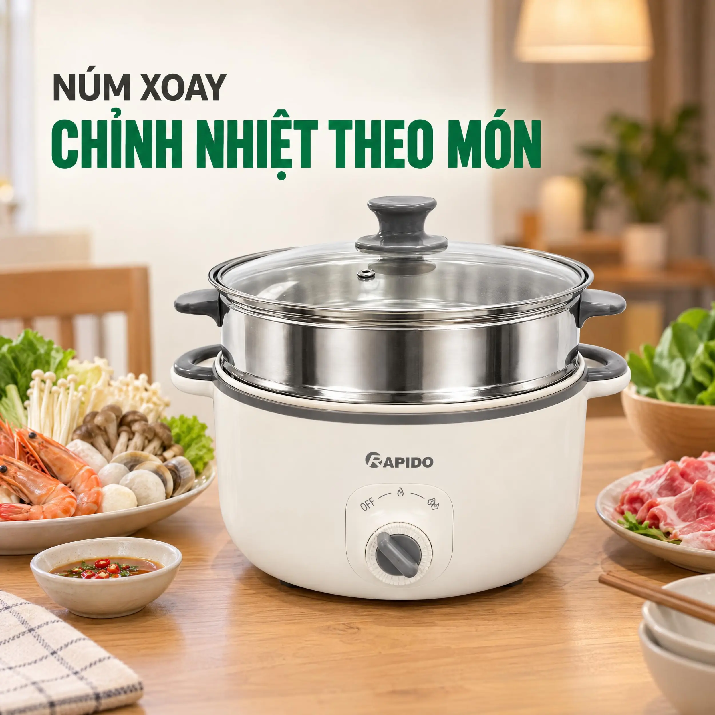 Nồi lẩu điện đa năng Rapido RFM50WSM-1 5 lít
