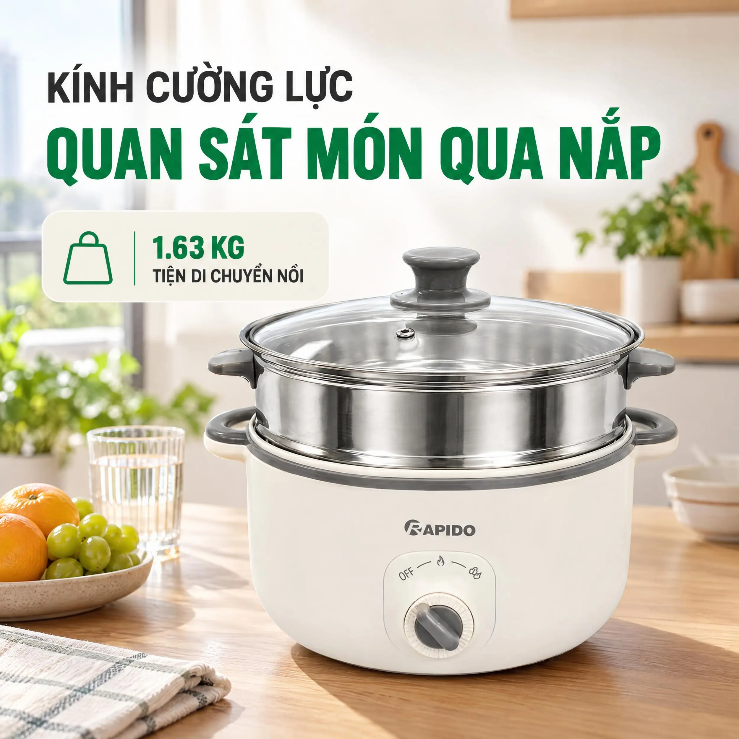 Nồi lẩu điện đa năng Rapido RFM50WSM-1 5 lít