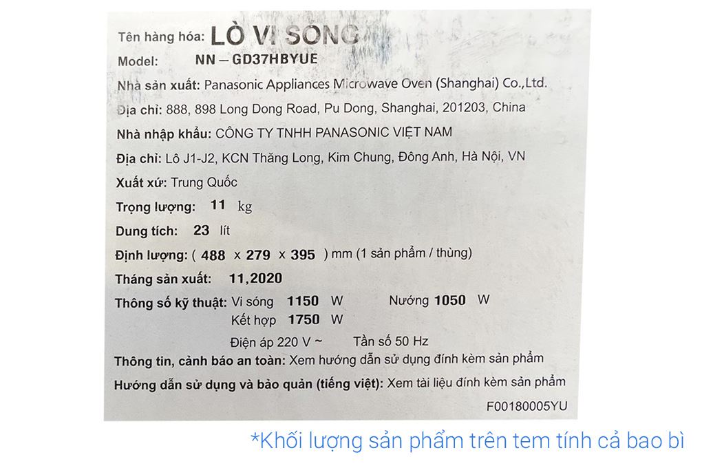Lò vi sóng có nướng Panasonic NN-GD37HBYUE 23 lít - 7