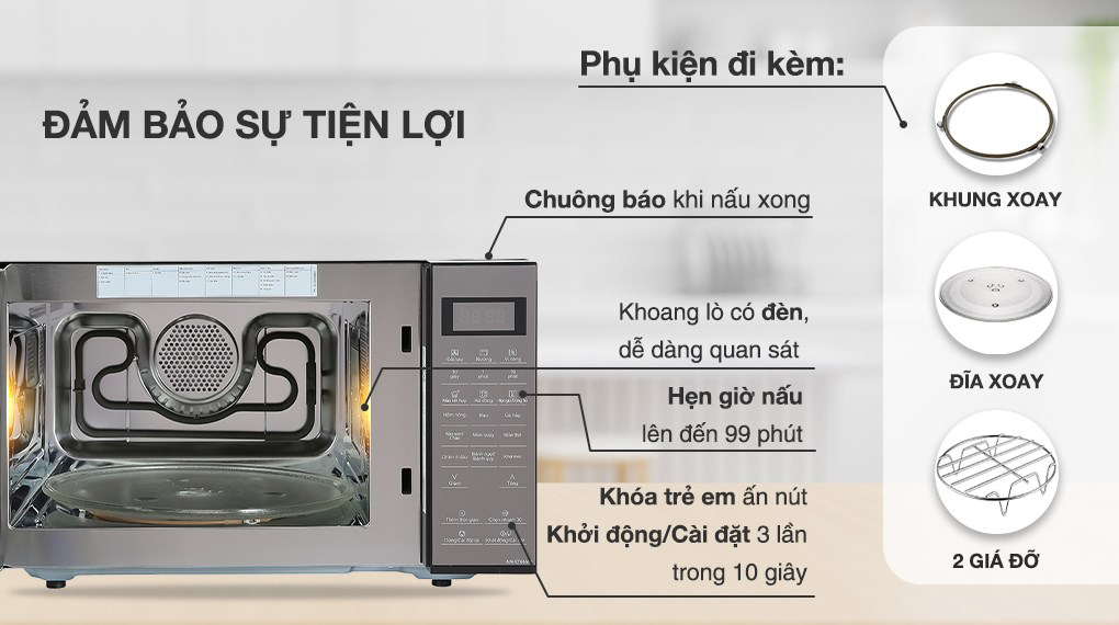 Tiện ích - Lò vi sóng có nướng Panasonic NN-CT66MBYUE 27 lít Tiện ích - Lò vi sóng có nướng Panasonic NN-CT66MBYUE 27 lít