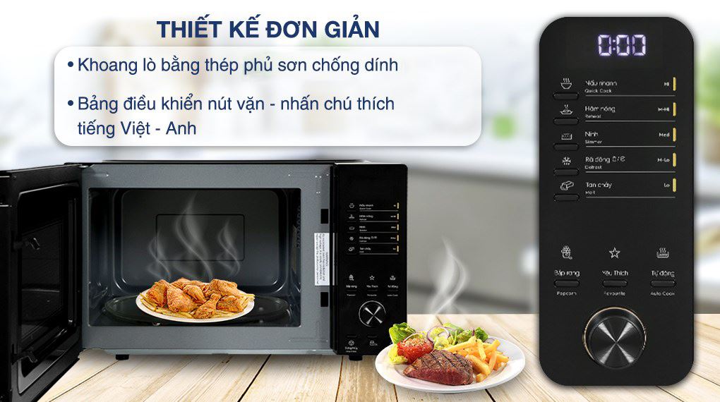 Lò vi sóng Electrolux EMM23D22B 23 lít - Thiết kế Lò vi sóng Electrolux EMM23D22B 23 lít - Thiết kế
