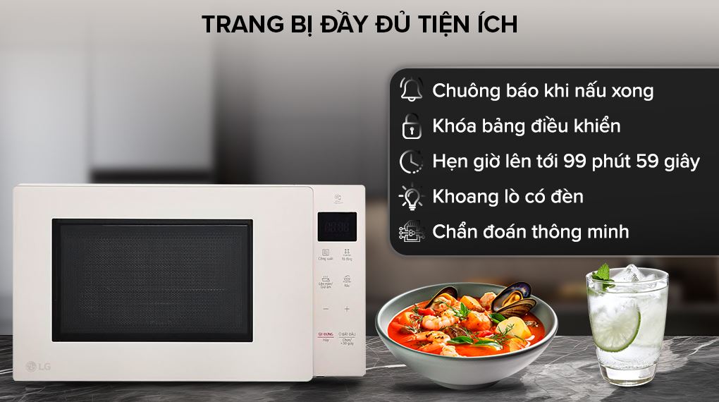 Tiện ích - Lò vi sóng LG MS2535GIK 25 lít Tiện ích - Lò vi sóng LG MS2535GIK 25 lít