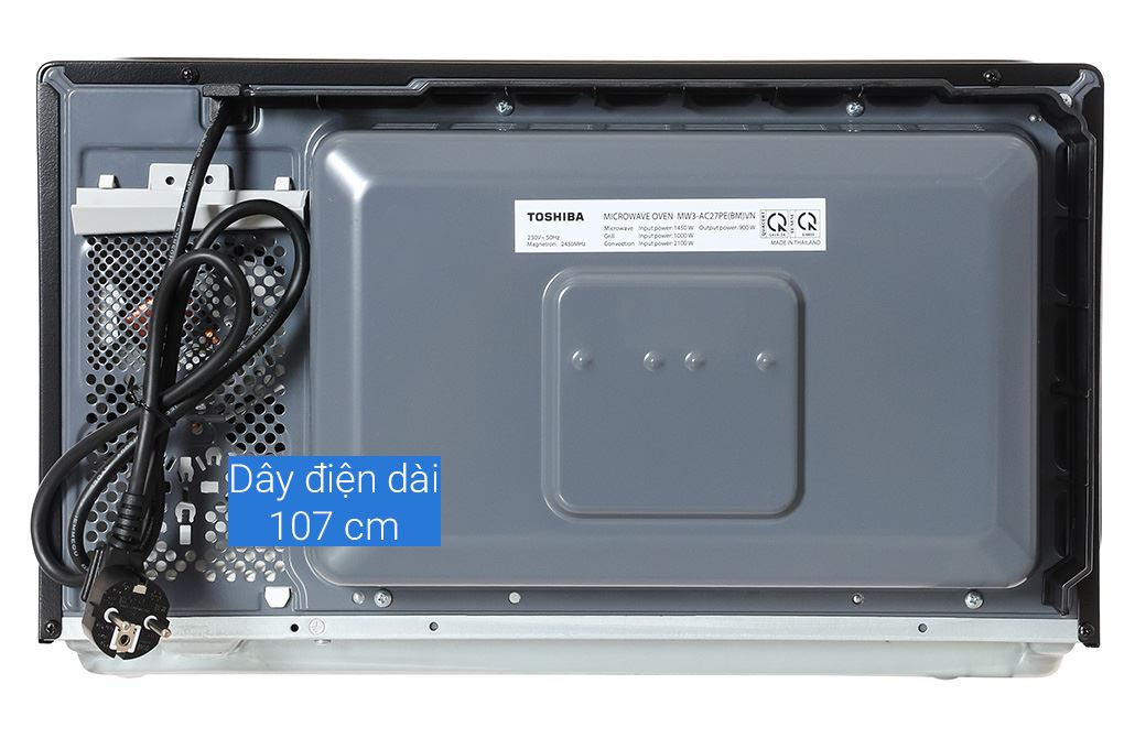 Lò vi sóng có nướng Toshiba MW3-AC27PE(BM)VN 27 lít Màu Đen