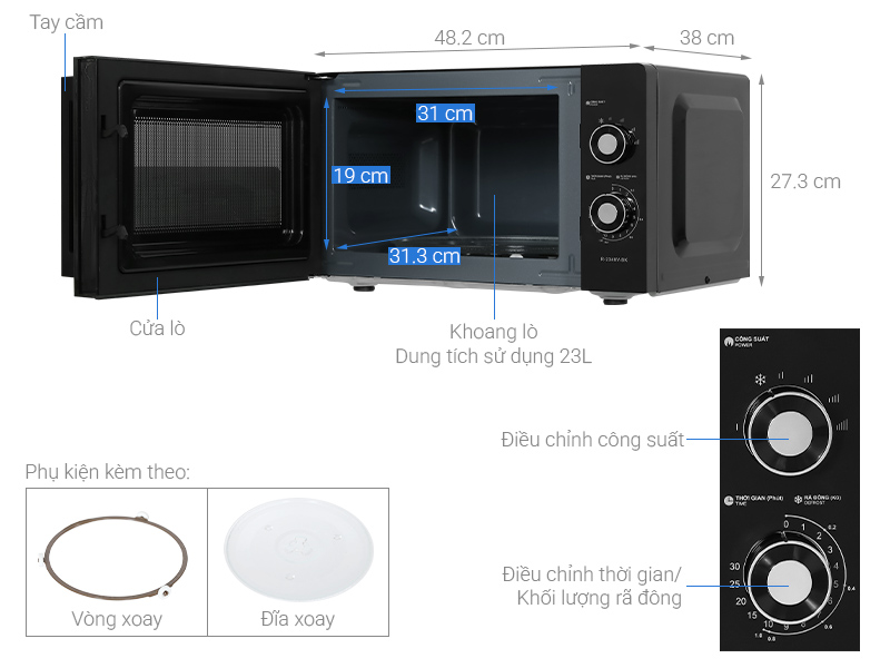 Lò vi sóng Sharp R-2348V-BK 23 lít