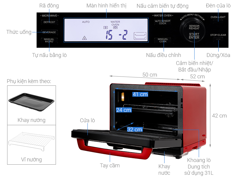 Lò vi sóng có nướng Sharp AX-1700VN 31 lít
